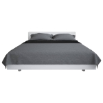 Copriletto Double-Face Trapuntato 230x260 cm Grigio e Nero