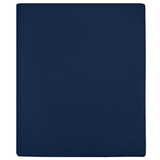 Lenzuola con Angoli Jersey 2pz Blu Marino 140x200 cm Cotone