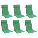 Cuscini per Sedia con Schienale Alto 6 pz Verde Tessuto Oxford