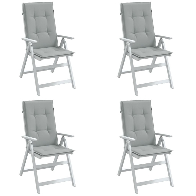 Cuscini Sedia Schiena Alta 4 Grigio Mélange 120x50x4 Tessuto