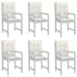 Cuscini Sedia Schiena Bassa 6 pz Crema Mélange 100x50x4 Tessuto