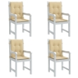 Cuscini Sedia Schiena Bassa 4 pz Beige Mélange 100x50x4 Tessuto