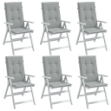 Cuscini Sedia Schiena Alta 6 Grigio Mélange 120x50x4 Tessuto