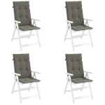 Cuscini Sedia Schiena Alta 4 Grigio Mélange 120x50x4 Tessuto