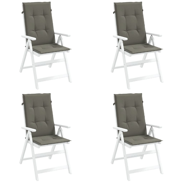 Cuscini Sedia Schiena Alta 4 Grigio Mélange 120x50x4 Tessuto