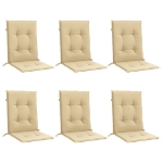 Cuscini Sedia Schiena Bassa 6 pz Beige Mélange 100x50x4 Tessuto