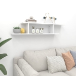 Scaffale TV Parete Rovere Bianco 125x18x23 cm Legno Multistrato