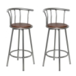 Sgabelli da Bar Set 2 pz in Acciaio Marroni