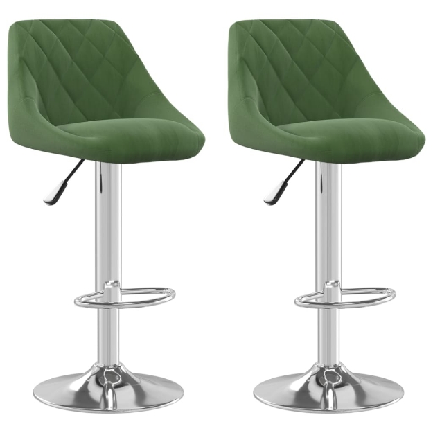 Sgabelli da Bar 2 pz Verde Scuro in Velluto