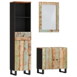 Set Mobili da Bagno 3 pz in Legno Massello di Recupero