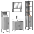 Set Mobili da Bagno 4 pz Grigio Sonoma in Legno Multistrato