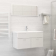 Set Mobili da Bagno Bianco Lucido in Truciolato