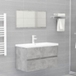 Set Mobili da Bagno 2 pz Grigio Cemento in Legno Multistrato