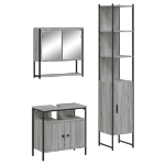 Set Mobili da Bagno 3 pz Grigio Sonoma in Legno Multistrato