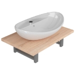 Set Mobili da Bagno 2 pz Ceramica Rovere