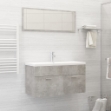 Set Mobili da Bagno Grigio Cemento in Truciolato