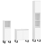 Set Mobili da Bagno 3 pz Bianco in Legno Multistrato
