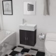 Set Mobili da Bagno con Lavabo 3 pz Nero