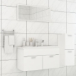 Set Mobili da Bagno Bianco in Legno Multistrato