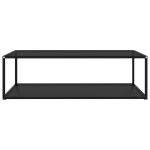 322903 Coffee Table Black 120x60x35 cm Tempered Glass