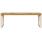 Tavolino da Salotto 100x50x35 cm Legno Massello Mango e Acciaio