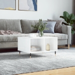 Tavolino Salotto Bianco Lucido 60x50x36,5 cm Legno Multistrato