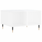 Tavolino Salotto Bianco Lucido 60x50x36,5 cm Legno Multistrato