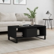 Tavolino da Salotto Nero 90x50x36,5 cm in Legno Multistrato