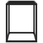 Tavolino da Salotto Nero con Vetro Nero 40x40x50 cm