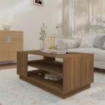 Tavolino da Salotto Rovere Marrone 102x55x43 cm in Truciolato