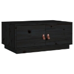 Tavolino da Salotto Nero 80x50x35 cm in Legno Massello di Pino