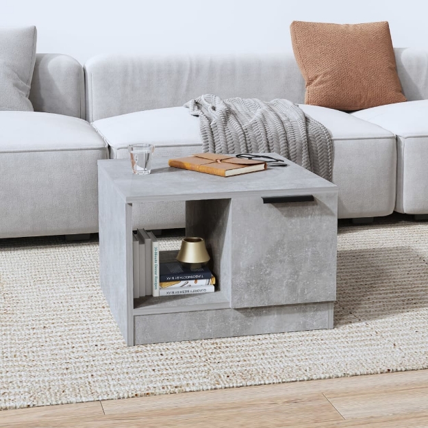 Tavolino Salotto Grigio Cemento 50x50x36 cm Legno Multistrato