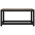 Tavolino da Salotto Grigio e Nero 90x45x45 cm in MDF e Ferro