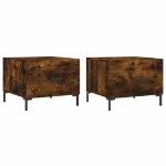 Tavolini Salotto 2 pz Rovere Fumo 50x50x40cm Legno Multistrato