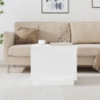 Tavolino da Salotto Bianco Lucido 51x50x44 cm Legno Multistrato