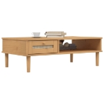 Tavolino SENJA Aspetto Rattan Marrone 100x55x33 Legno Massello