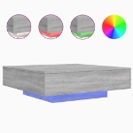 Tavolino da Soggiorno con Luci LED Grigio Sonoma 100x100x31 cm