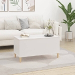 Tavolino da Salotto Bianco 90x44,5x45 cm in Legno Multistrato