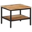 Tavolino da Salotto 45x45x35 cm Legno Massello di Mango Grezzo