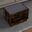 Tavolino da Salotto con LED Infinity Rovere Fumo 70x50x50 cm