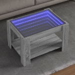 Tavolino Salotto con LED Grigio Sonoma 73x53x45 cm Multistrato