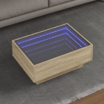 Tavolino Salotto con LED Rovere Sonoma 70x50x30 cm Multistrato