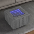 Tavolino Salotto con LED Grigio Sonoma 60x60x40 cm Multistrato