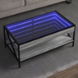 Tavolino da Salotto con LED Infinity Grigio Sonoma 90x50x38 cm