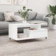 Tavolino da Salotto Bianco 90x49x45 cm in Legno Multistrato