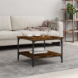 Tavolino da Salotto Rovere Fumo 55x55x40cm in Legno Multistrato