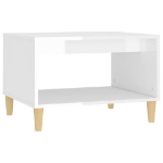 Tavolino da Salotto Bianco Lucido 60x50x40 cm Legno Multistrato