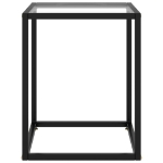 Tavolino da Salotto Nero con Vetro Temperato 40x40x50 cm