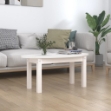 Tavolino da Salotto Bianco 80x40x35 cm Legno Massello di Pino