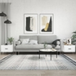 Tavolini Salotto 2pz Bianco Lucido 50x50x40cm Legno Multistrato